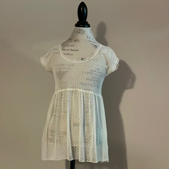 Sheer Lace Tee - Picture 1 of 3